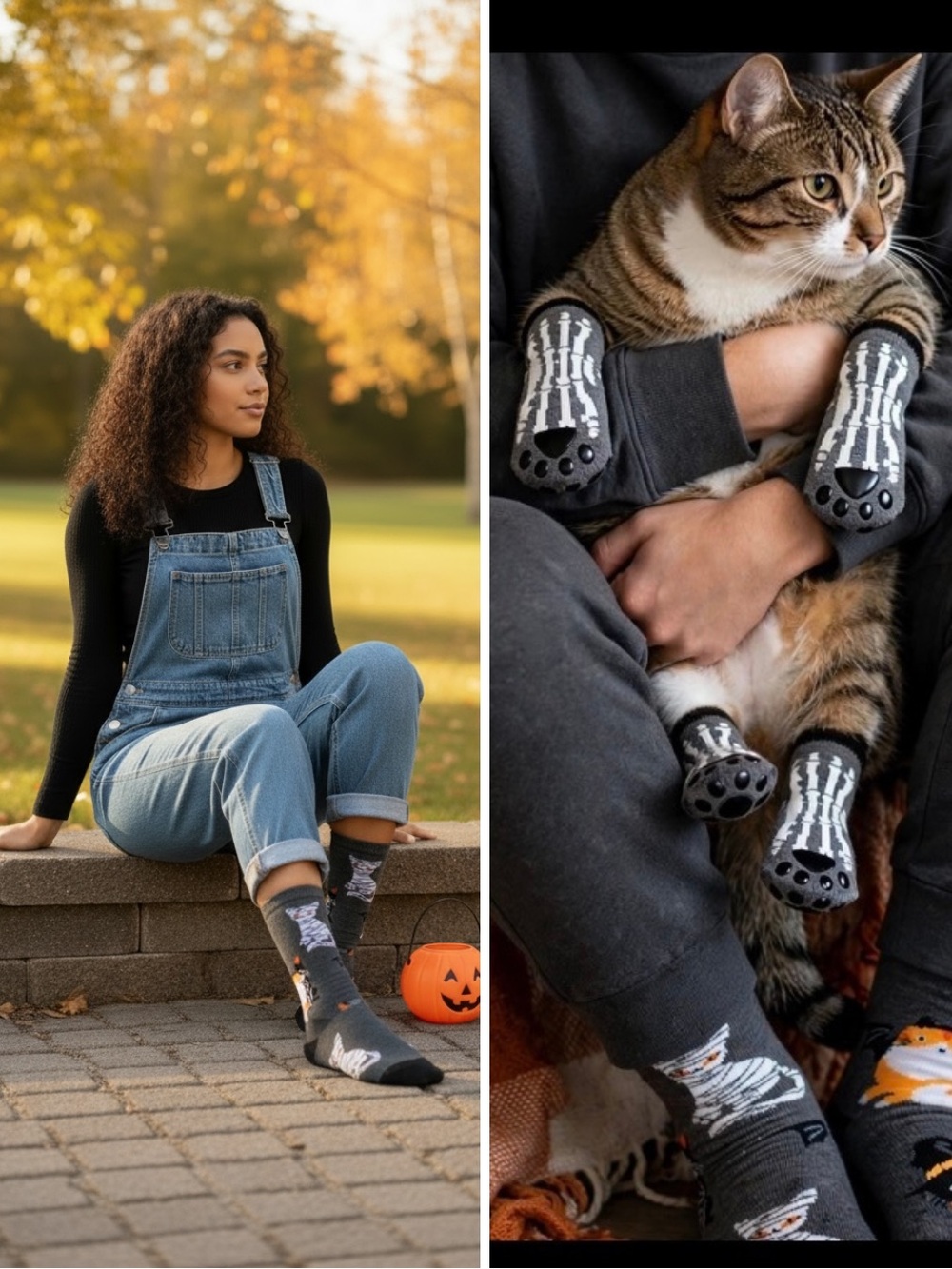 NWT Matching Halloween Pet & Owner Socks Set Mummy Witch Ghost Skeleton